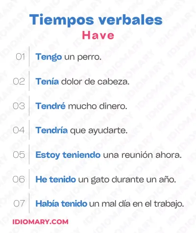 Uso del Verbo To Have con ejemplos y palabras comunes